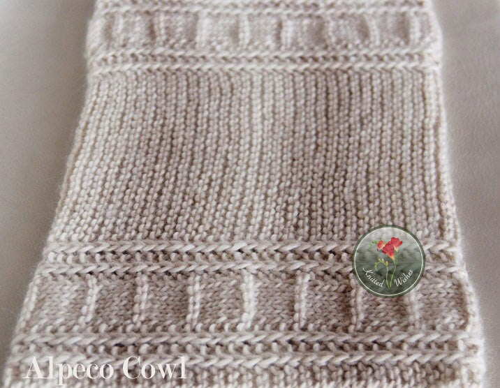 Knitted textured beige cowl