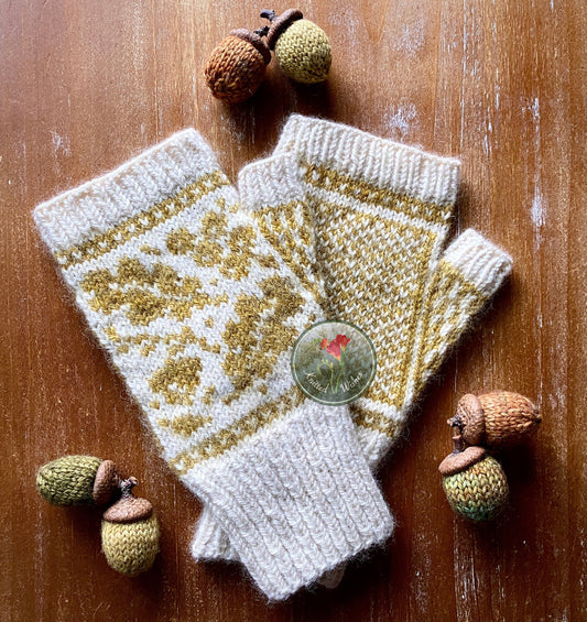 Oaktober Mitts Knitting Pattern PDF